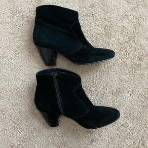 ALDO black suede heeled booties size 7.5